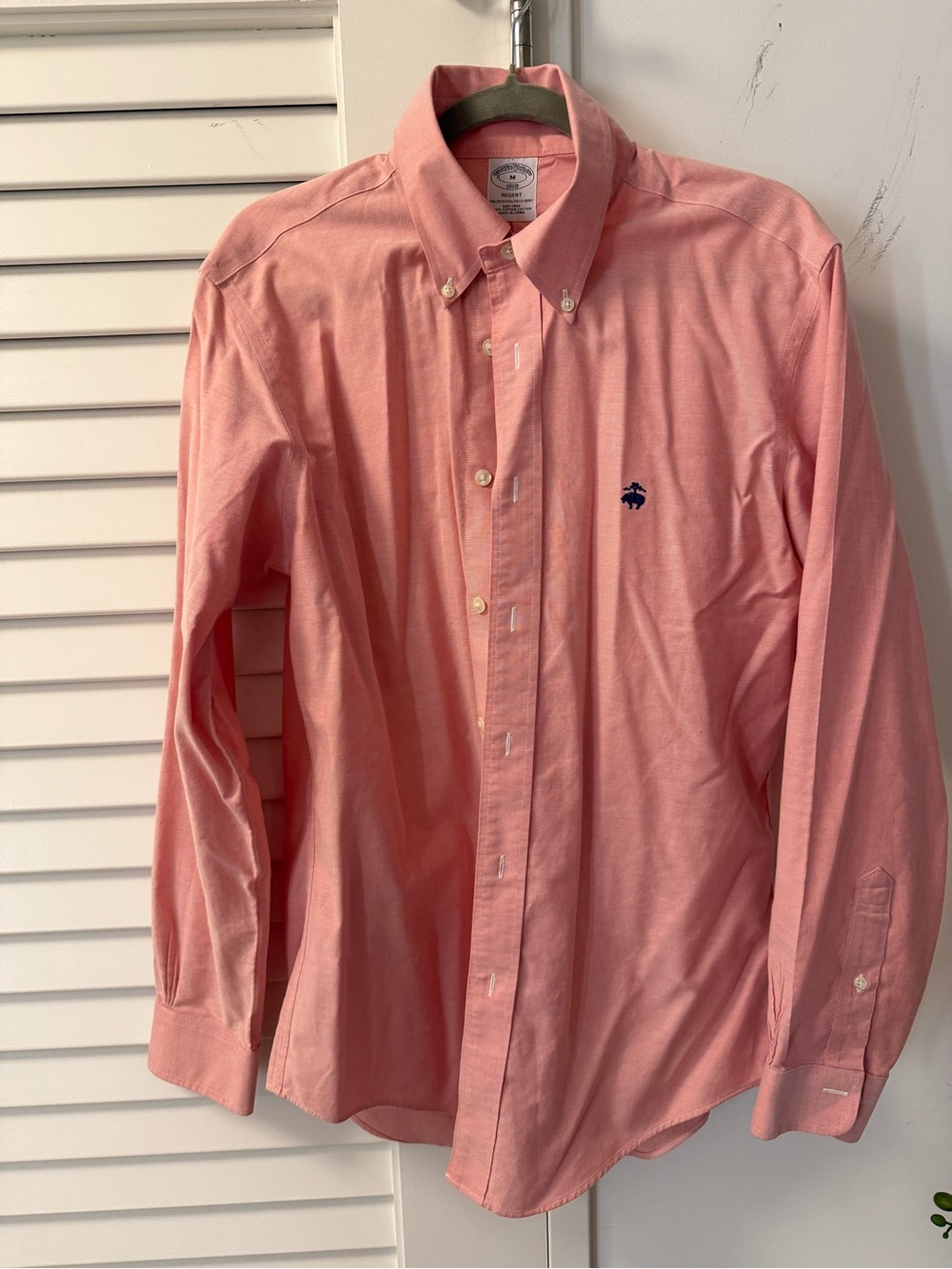 Brooks Brothers Coral Pink Long-Sleeve Button-Down Shirt